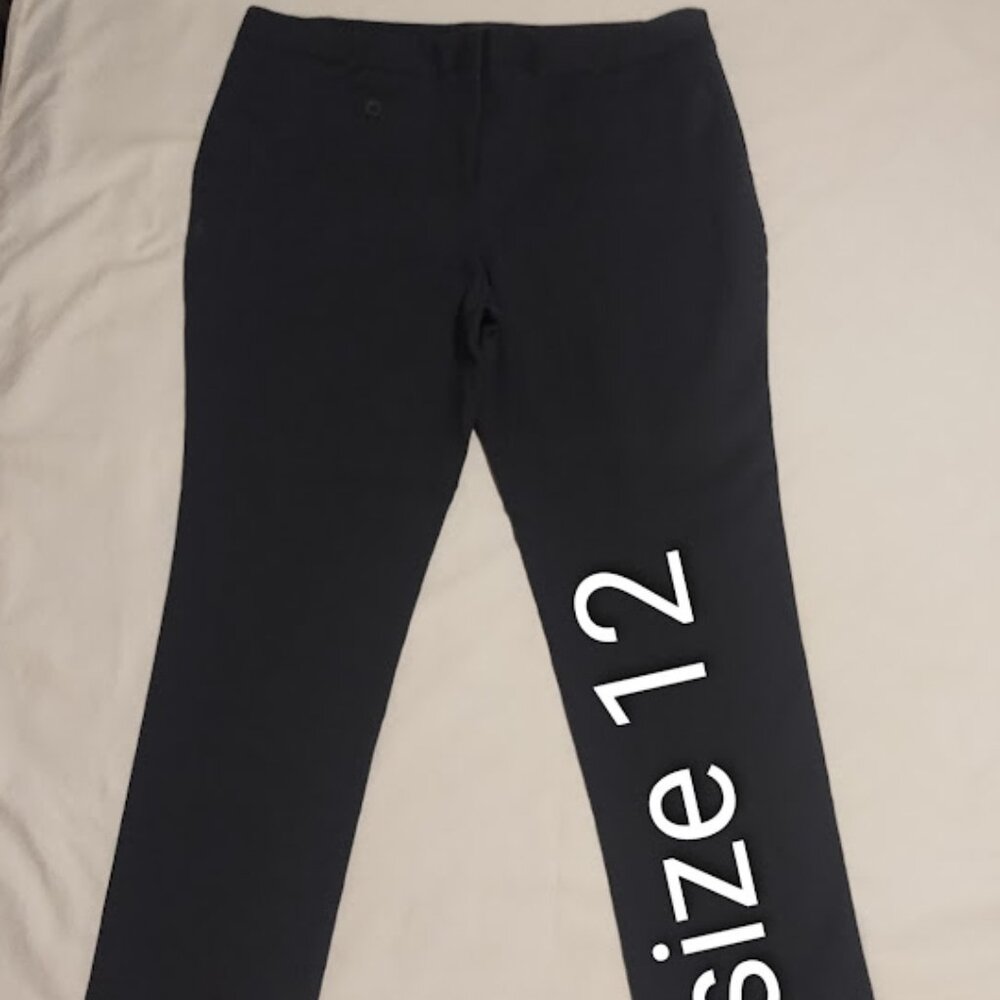 Van Heusen Studio women pants size 12 Stretch Gray Sturdy Slacks Pants 34x28